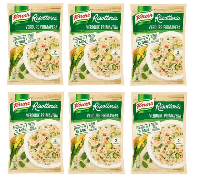 6x Knorr Risotto Primavera Reis Frühling 175g 100% Italienisch Fertiggerichte