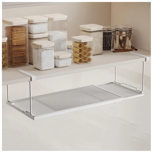 Panier Coulissant Sous étagère - Organisateur De Rangement Suspendu - Pour Chambre, Armoire, Cuisine - Taille S/M