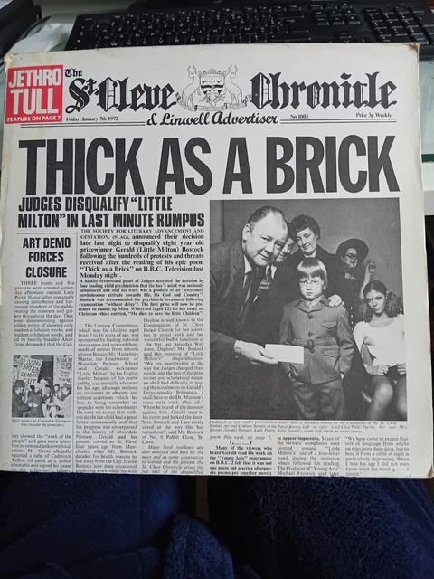 JETHRO TULL VINYL Thick As A Brick 1972 Reprise MS 2072 1st Press ...