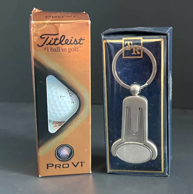 Golfers Repair Fork & Golf Ball Marker Keyring Still in Box/Never Used