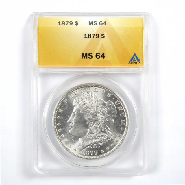 1879 Morgan Dollar MS 64 ANACS 90% Silver $1 Uncirculated SKU:I5865
