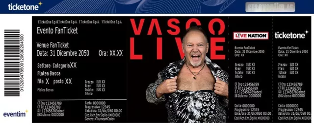  biglietti PRAT0 GOLD concerto Vasco Rossi Roma 16/06/23