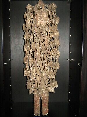 Statue Art Africain Originale, Ancien Fétiche À Clous (Lamelles), Kongo Minkondi