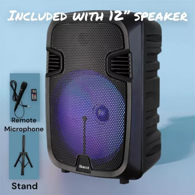 12" in 4000W Large Party Speaker Bluetooth Heavy Bass Sound System Party & Mic