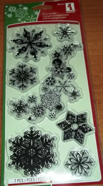 CLEAR ACRYLIC INKADINKADO STAMPS SNOWFLAKES-A- PLENTY wks CTMH blk CLEAR ACRYLIC INKADINKADO STAMPS SNOWFLAKES-A- PLENTY wks CTMH blk