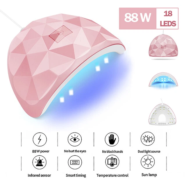 Lampada asciuga unghie LED 88 W per unghie 18 UV perline asciugatura tutti i gel lampada unghie SC