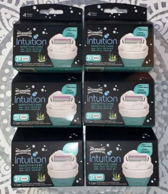 Lot De 6 Boîtes Wilkinson Sword Intuition Sensitive Care rechange 4 Lames 6x3