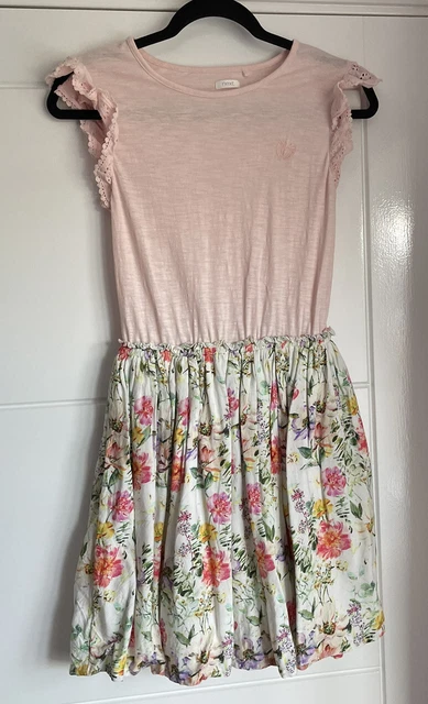 Bellissimo abito estivo ragazza Next top rosa e gonna floreale taglia 12 anni