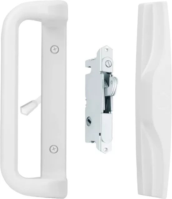 House Guard White Patio Door Handle Set with Mortise, Suitable for Replacement D