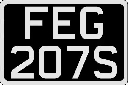 Classic black and silver or chrome vintage number plate blank for cars and bikes