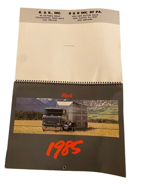 1985 Mac Truck Vintage Calendar 16 Inch x 12 Inch Dealer Gift