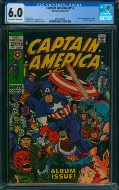 Captain America #112 🌟 CGC 6.0 🌟 Jack Kirby Red Skull Cover! Marvel Comic 1969