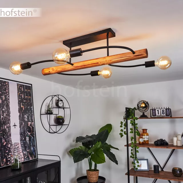 Holz Decken Lampe Flur Strahler Wohn Schlaf Zimmer Leuchte 4-flammig Lichteffekt