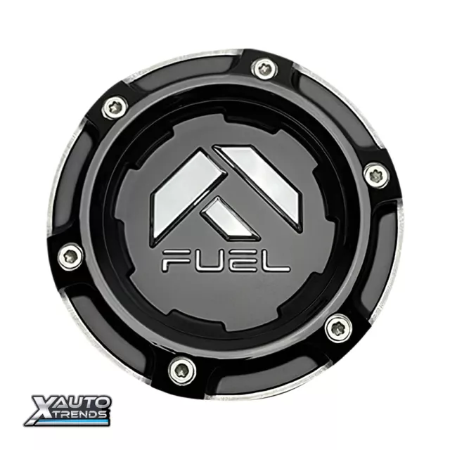 Fuel Off-Road Gloss Black Wheel Center Cap w/ Chrome Logo 1005-49NBL