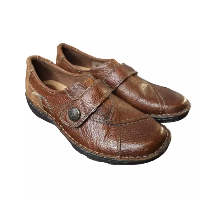 Earth Origins Shoes Womens 7M Loafer Brown Evelyn Leather Slip On