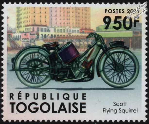 SCOTT FLYING SQUIRREL Isle of Man TT Classic Motorcycle / Motorbike Stamp