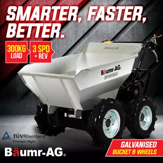 BAUMR-AG Mini Dumper Power Barrow Tracked Motorised Petrol Powered Wheelbarrow