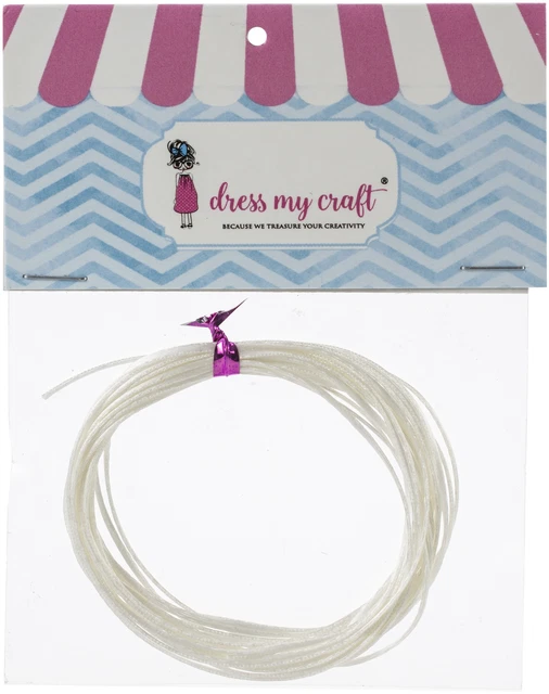 6 Pack Dress My Craft Satin Ribbon Twine 3m-Off White -FA4222A