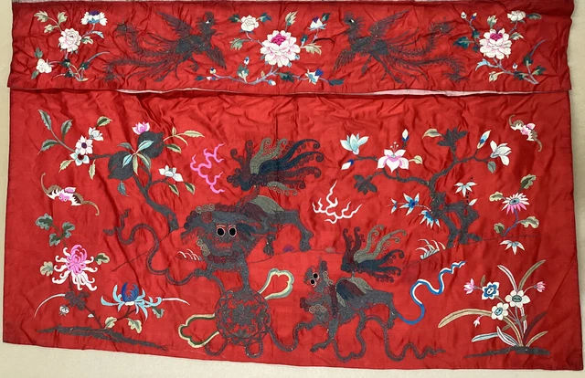 Antique Chinese Silk Embroidery Textile Panel HalfSkirt ExTassiloAdam Collection