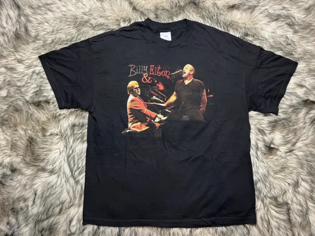 Vintage 2003 Elton John Billy Joel Concert Tour Band Black T-shirt Adult Size XL