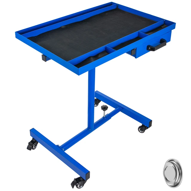 ROLLING TOOL TABLE Tear Down Tray220lbs Adjustable Height with Drawerin ...