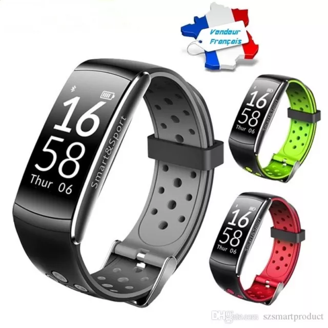 Montre Connectée Noir/gris Smartwatch Bracelet étanche Bluetooth Android Apple