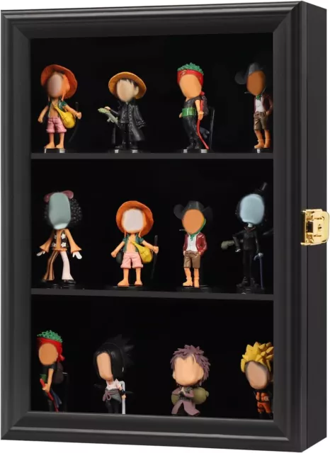 Action Figure Display Case Wall Mounted - Miniature Action Figure Wooden Cabinet
