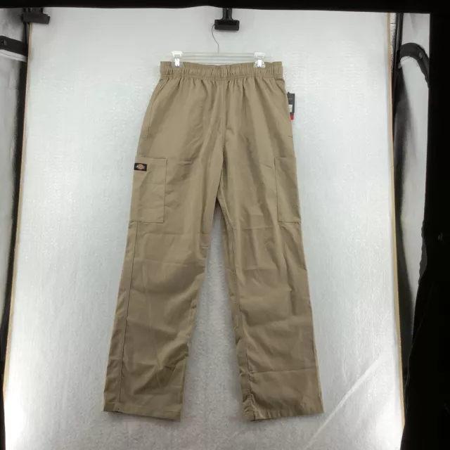 Dickies  Slash Pockets Straight Leg Stretch Khaki Pull On Chef Pant Size Medium