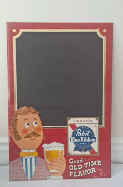 Vintage Pbr Pabst Blue Ribbon Tin Chalkboard Beer Sign 1960'S Bar Memorabilia