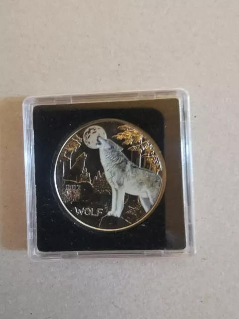 3 Euro Tiertaler Österreich 2017 "Wolf" leuchtet im Dunkeln