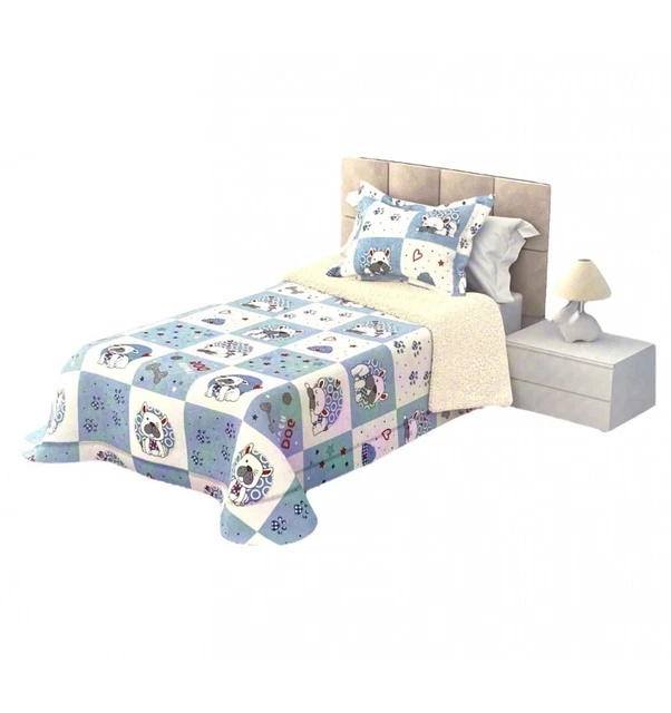 Manta Acolchada sedalina-Sherpa colcha + Funda para cama de 90 Nordico Edredon