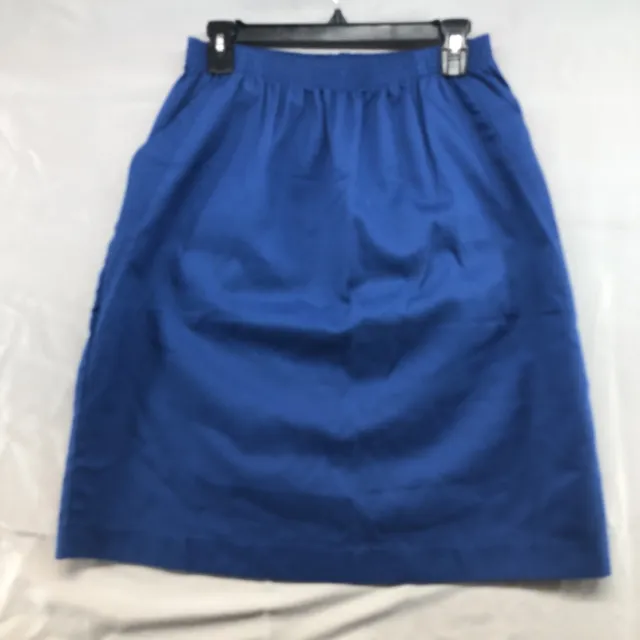 Vintage French Navy Stretch Pull On Blue Skirt Size M Women