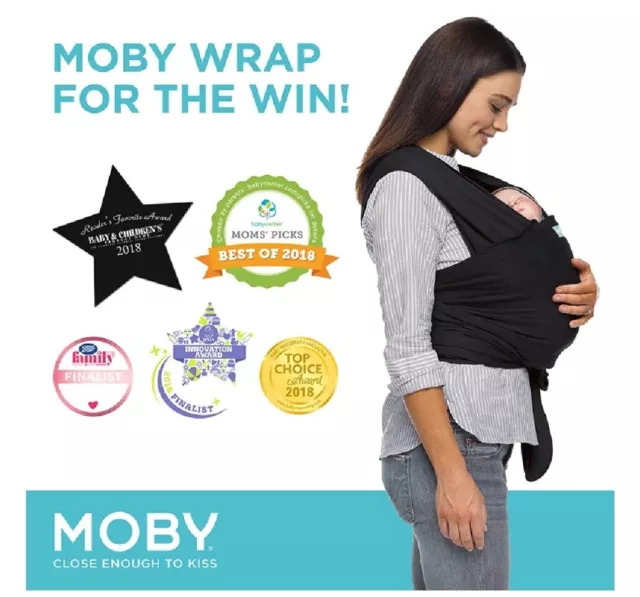 Moby Wrap Classic 100% Cotton Black Baby Carrier (almost new condition) 3