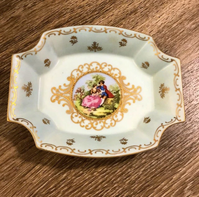 VINTAGE PORCELAIN LIMOGES Style Vanity Boudoir Tray French Provincial