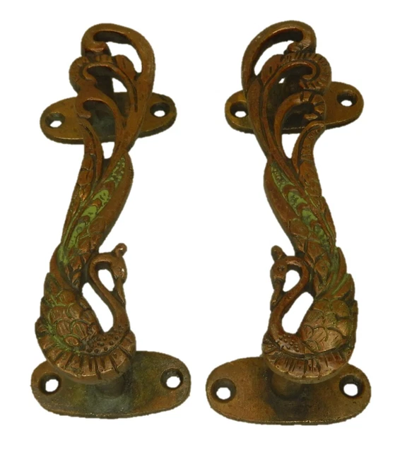Peacock Shape Antique Vintage Style Brass Handcrafted Drawer Door Knobs & Handle