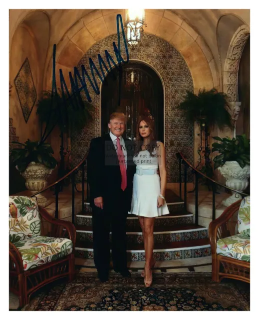 President Donald Trump & Melania Trump Autographed 8X10 Photo