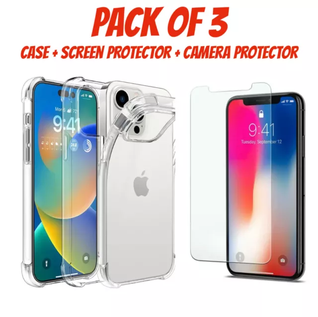 Case For iPhone 15 14 Pro Max Plus 13 11 12 7 8 XR Clear Shockproof Phone Cover