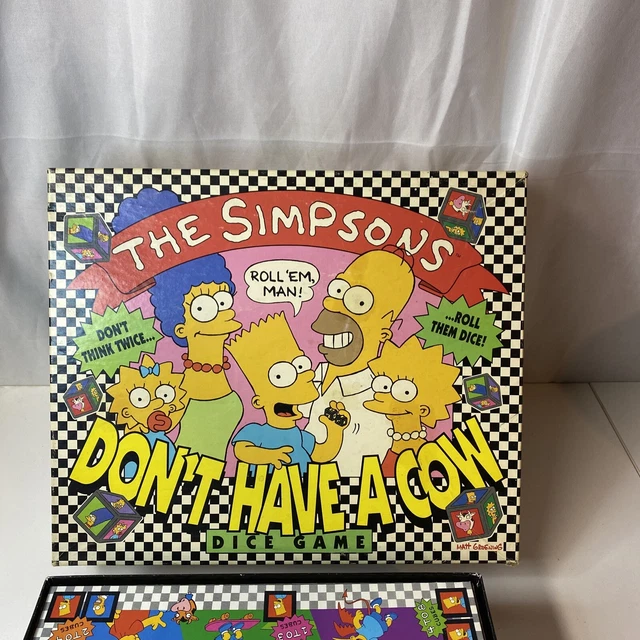 VINTAGE SIMPSONS &DON'T Have A Cow" Dice Game by Milton Bradley