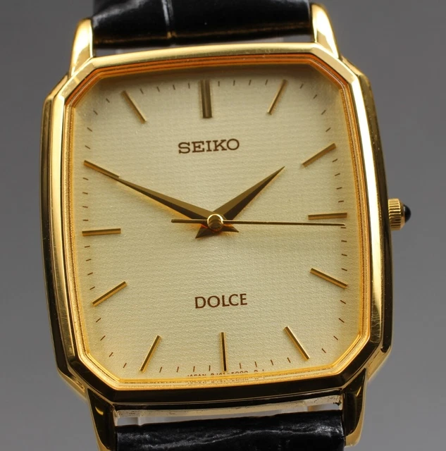 SEIKO DOLCE SGP30 金メッキ クォーツ腕時計 8J41-5000 WTS] Vintage Seiko Dolce Gold Plated 30 Mircrons 8J41 5000