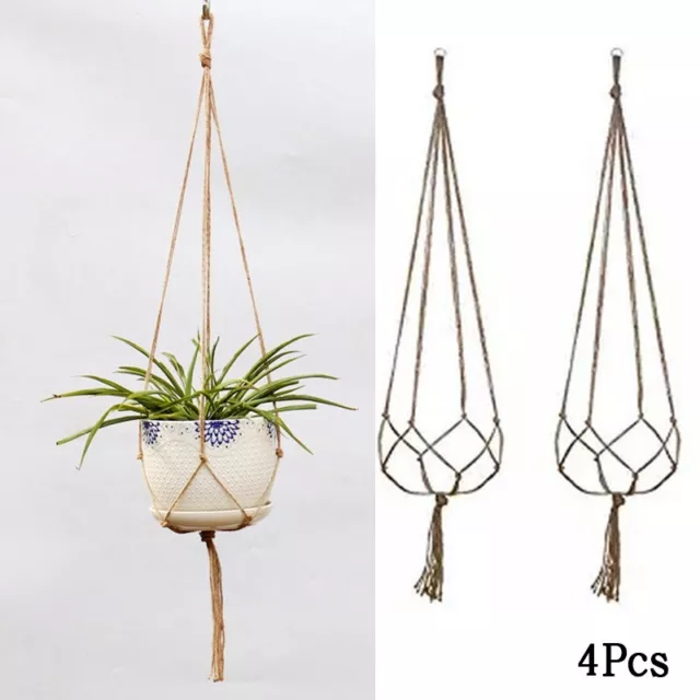 Plant hanger Balcony Indoor Outdoor 4Pcs Holder Garden Basket Flower Pot Hanging