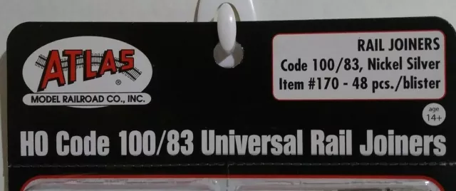Atlas Model Railroad co. #170, HO scale rail joiners