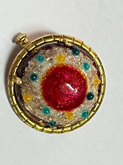 Broche En Émaux De Limoges Années 80 - Multicolore - Très Bon État - Occasion