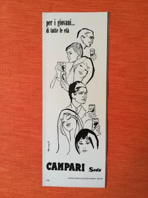 Vecchia Pubblicita' Cartacea Originale Advertising "Campari" Disegni Marangolo