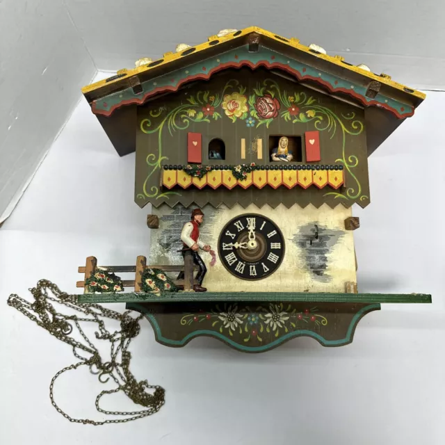 Cuckoo Clock Vintage Handmade German Antique Wooden - Parts Only - As Is
