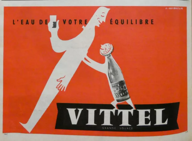 1957 Vittel L'eau De Tu Equilibrium Press Advertisement - J.jacquelin