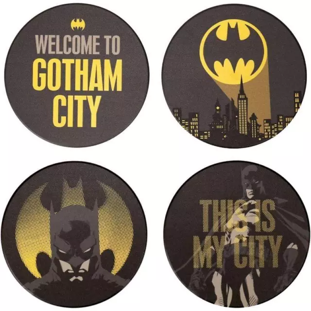 Half Moon Bay DC Comics Batman Gotham City Ceramic Coasters Set of 4