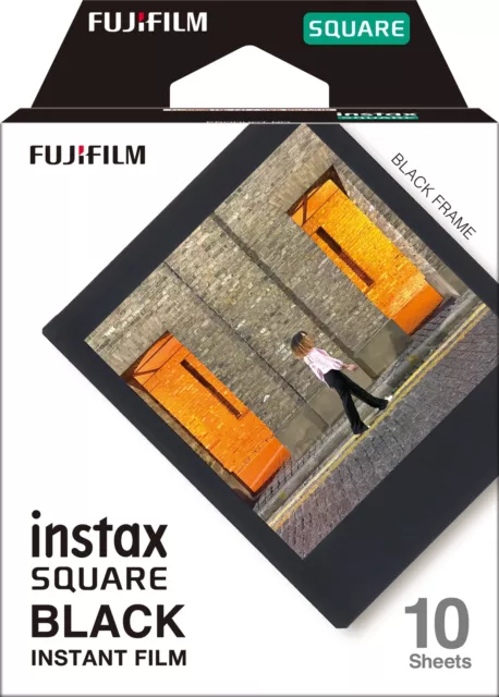 Instax SQUARE instant Film, Black border, 10 shot pack, suitable for all instax