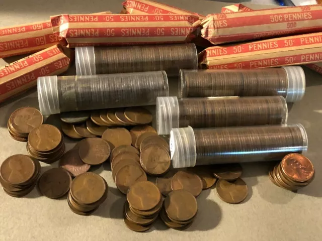 10x   (1917 S)  **Lincoln, Wheat Cent** Circulated Good Cond. (10 Coins)  Look!!