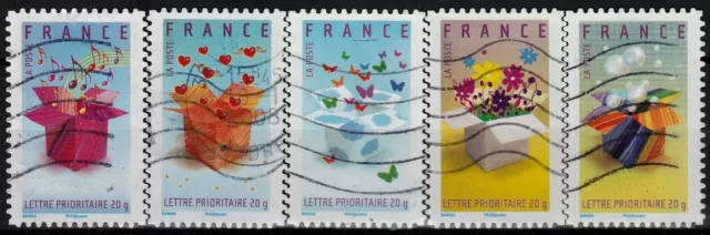 France 2007 Timbres de Messages - complete set 5 used stamps VF CV 3,50 €