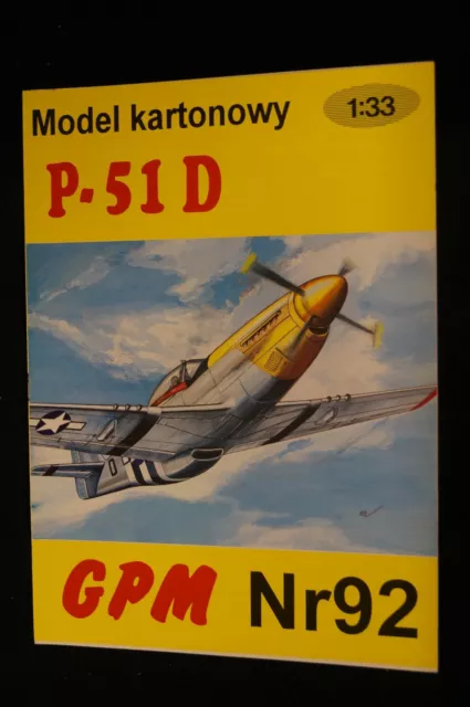 GPM Model kartonowy  Nr 92    USAF Jäger P-51 D  Mustang    1:33